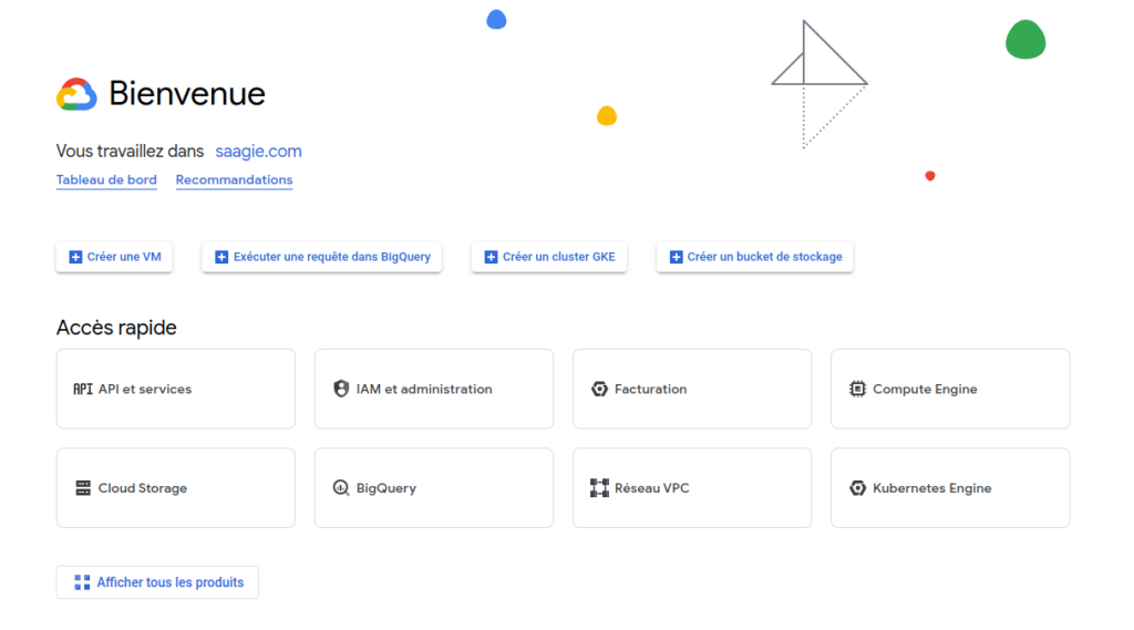 creation projet bigquery saagie